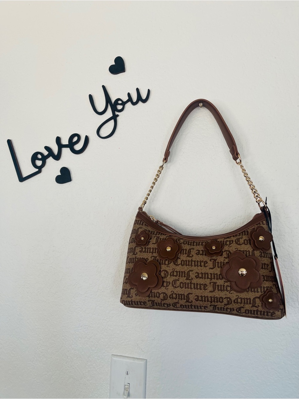 Juicy Couture Brown Floral Tea Shoulder Bag new with tags.